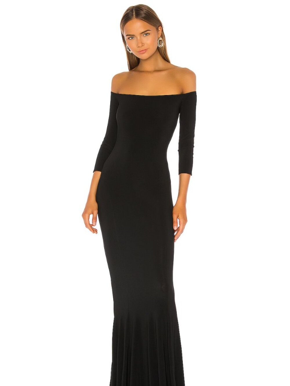 NWT Norma Kamali Off the Shoulder Fishtail Gown